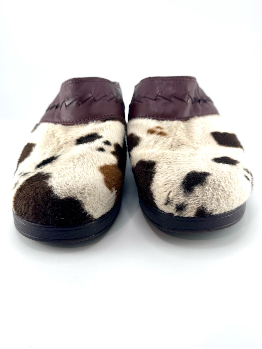 Dingo Cow Print Calf Hair Leather Clogs Mules Size 7.5 M Style DI02216 - Picture 2 of 8